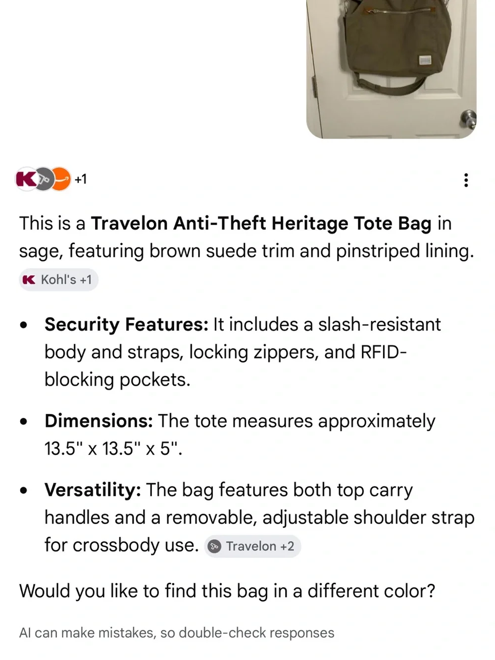 Heritage Anti Theft Tote